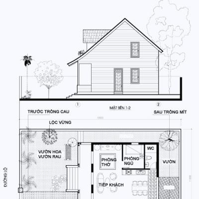 Tư vấn thiết kế nhà vườn 2 tầng ở Hà Nội, chi phí 600 triệu