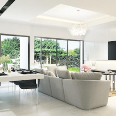 Mẫu thiết kế phòng khách hiện đại gần gũi với thiên nhiên