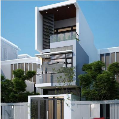 Thiết kế nhà ống 3 tầng hiện đại lệch tầng diện tích 4x17m
